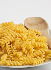 dried italian pasta (macaroni) isolated on white background