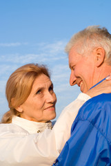 aged couple at nature