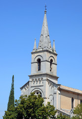 Fototapeta na wymiar New Church Eglise Neuve from 1870, Bonnieux , Provence, France