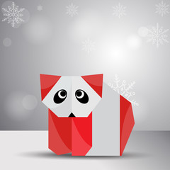 Vector origami red panda © Vireak Chandara