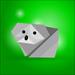 Vector origami bear