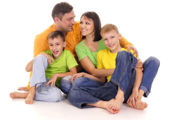 Fototapeta premium nice family on white