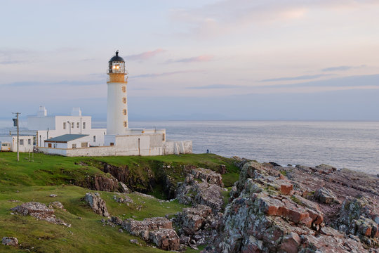 Rua Reidh Lighthouse in evening light, Scotland