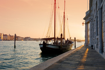 Grand canal view at sunshine. Venice, Italy.