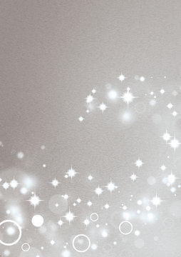Silver background with circle light effects and shiny stars