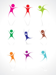 abstract sporty people icon