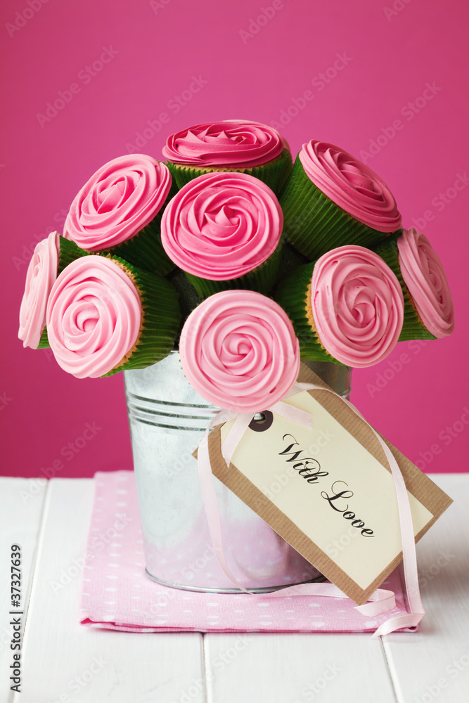 Sticker cupcake bouquet