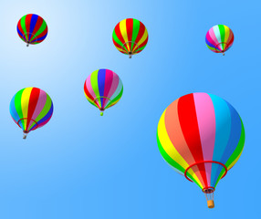 Naklejka premium colorful balloon with blue sky