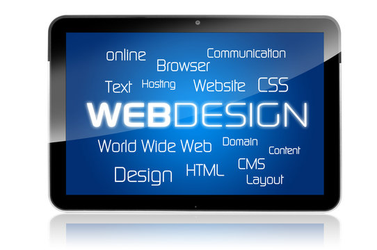 Tablet mit Webdesign