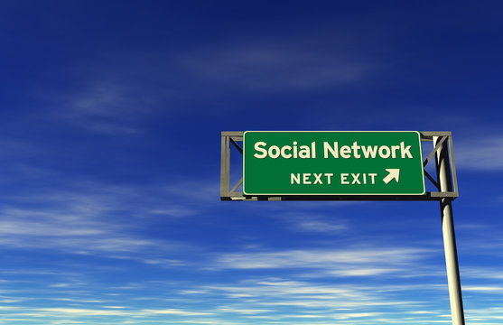 Social Network Freeway Exit Sign