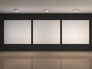 illustration of museum interior with frames