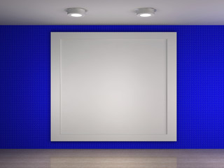 a illustration of a empty gallery with a big frame