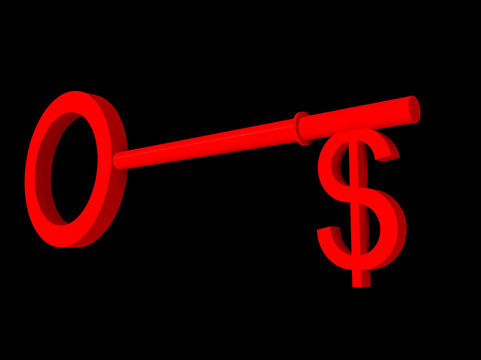 illustration of a key to succes dollar version