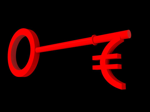illustration of a key to succes euro version