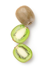 Ripe kiwis isolated