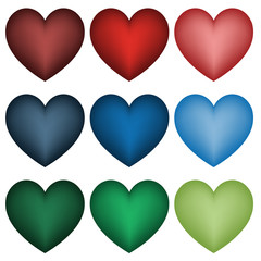 set of vector hearts