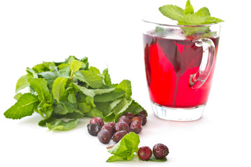 rosehip tea and mint