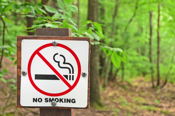 No Smoking Sign at Nature Trail