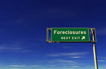 'Foreclosures' Freeway Exit Sign