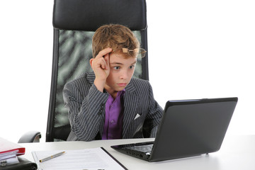 Young businessman using a laptop