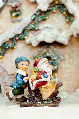 Santa Claus on sledge.