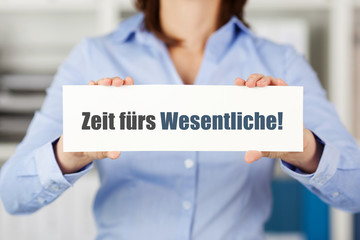 zeit fürs wesentliche