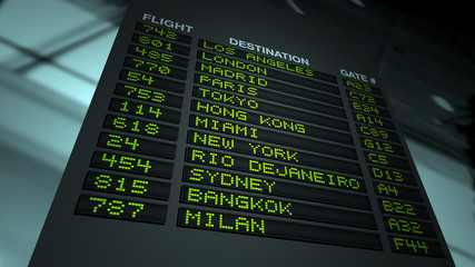 Fototapeta premium Airport Flight Information Board