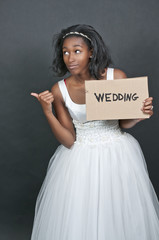 Black woman in wedding dress