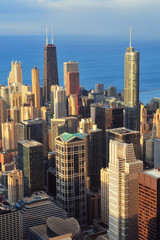 Fototapeta na wymiar Chicago widok z lotu ptaka