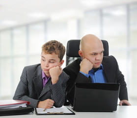 Young businessman using a laptop