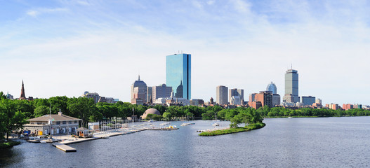 Boston city skyline panorama - obrazy, fototapety, plakaty