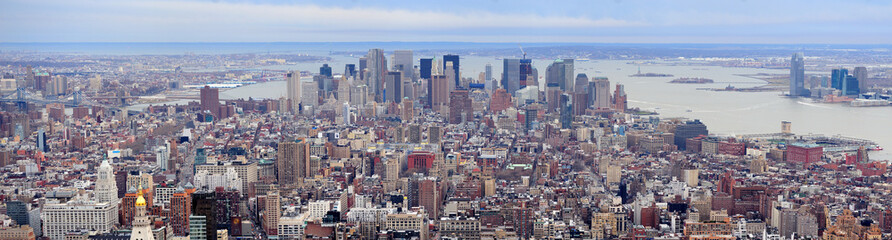 Fototapeta na wymiar New York City Manhattan downtown skyscrapers panorama