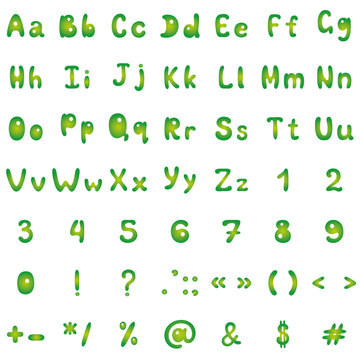 Alphabet, figures and signs