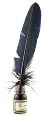 encre noire, plume d'oie