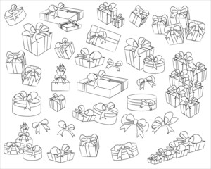vector set of gift box