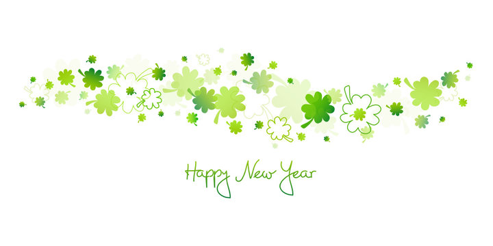 Green Cloverleafs "Happy New Year"