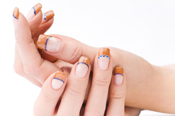 weibliche bunte fingernägel