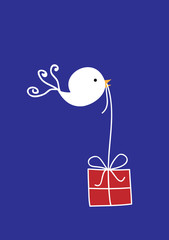 Vogel mit Geschenk