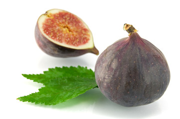 ripe fig isolated on a white background