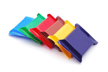 chocolate in colorful wrappings