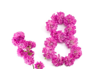 The number eight from flowers