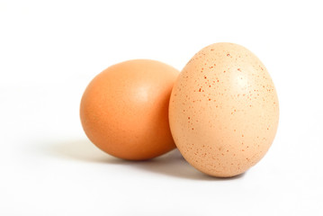 Two Eggs On White Background