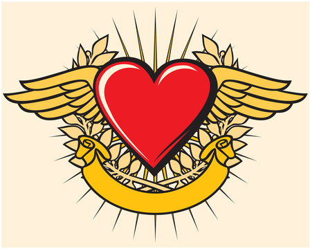 Heart with wings design