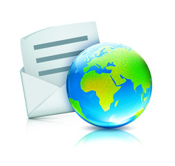 glossy earth map globe