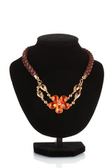 Pendant in form of flower with red gem