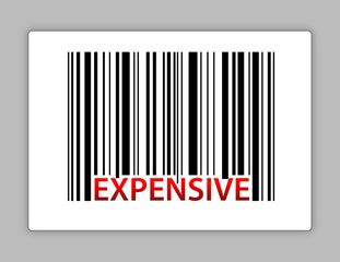 expensive barcode illustration design on a label