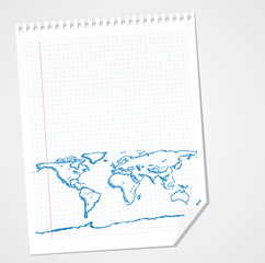 World Map Doodle Vector