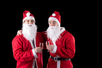 Two santa claus