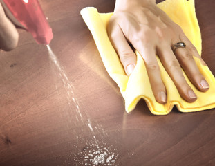 cleaning dining table
