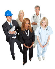 People illustrating different career options
